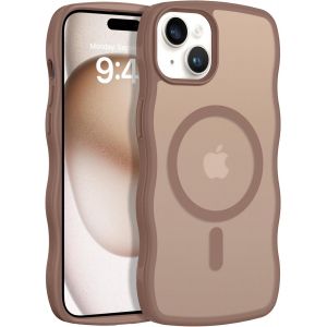 JGD-Coque Magn&eacute;tique pour iPhone 15 Plus/14 Plus, Forme Ondul&eacute; [Protection Compl&egrave;te Cam&eacute;ra] [Compatible avec MagSafe] Case Bumper Antichoc Etui iPhone 15 Plus/14 Plus 6,7"", Titane D&eacute;sert - Neuf