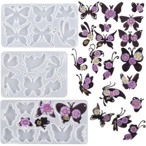 Moule R&eacute;sine &Eacute;poxy, Silicone Moules Bijoux Moulle Papillon Moule Porte-Cl&eacute;s En Silicone Papillon Pour La Fabrication De Pendentif, Porte-Cl&eacute;sm - Neuf