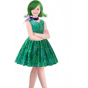 Ehnga-Robe De Princesse Dégoûtée Pour Filles Costume De Joie Déguisement De Cosplay Pour Enfants Tenues D'anniversaire D'halloween Avec Perruque - Neuf