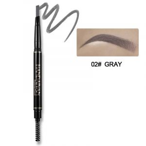 Crayon &Agrave; Sourcils 5 Couleurs,Double T&ecirc;te,Rotatif Automatique,Imperm&eacute;able,Maquillage Naturel,Stylo &Agrave; Sourcils Longue Dur&eacute;e Avec Pinceaux &Agrave; Sourcils.02 Gray.0.3G - Neuf