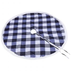 Jupe de sapin de No&euml;l traditionnelle, d&eacute;corative, r&eacute;utilisable et facile &agrave; installer, &agrave; carreaux bleus et blancs, 91 x 91 x 0,5 cm, pour usage ext&eacute;rieur (1 pi&egrave;ce). - Neuf