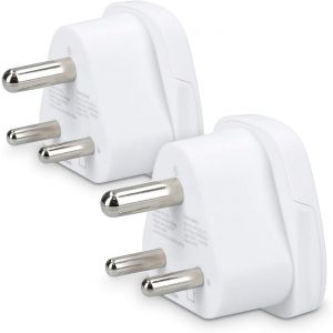 JGD-2X Prise Adaptateur Voyage - Type D - Adaptateur Compact - Compatible Prise Inde Sri Lanka N&eacute;pal - Design Blanc - Neuf