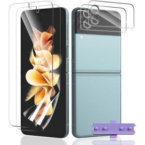 CAUC-2+2 Pi&egrave;ces pour Samsung Galaxy Z Flip 3 Protection &Eacute;cran TPU Souple [non Verre Tremp&eacute;] +Cam&eacute;ra Verre Tremp&eacute;, HD Anti Rayures Protecteur D'&eacute;cran Compatible avec Z Flip 3 - Neuf