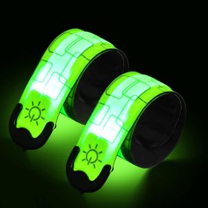 Brassard Lumineux Led Rechargeable Usb,Brassard Reflechissant Led Running,Bande Clignotant Ajustable Bracelet Lumineux Led De S&eacute;curit&eacute; Pour Course,Cyclisme, - Neuf