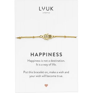 Eryi-Bracelets En Acier Inoxydable Avec Pendentif Et Carte Happiness, Bijoux Pour Femmes Filigrane Et Minimaliste, Idée Cadeau Unique, Porte-Bonheur, En Or, Argent Et Rose - Neuf