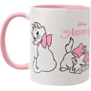 Eryi-. - Disney Les Aristochats ¿ Tasse En Grès Émaillé Rose/Blanc Avec Icônes Et Méchants ¿ Produit Sous Licence Officielle Disney (325 Ml). - Neuf