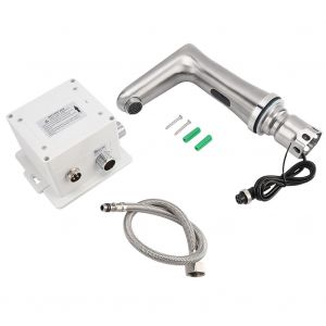 HJLIAN Robinet de salle de bain en acier inoxydable Intellisense pour eau chaude et froide, prise UE G 3/8 - Neuf
