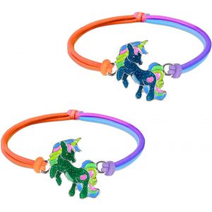 Eryi-Bracelets D'humeur Pour Enfants, Bracelet D'ambiance Change De Couleur Pour Fille Avec Pendentif Cheval, Bracelet De Cheval De Couleur Arc-En-Ciel, Pour Cadeau Anniversaire De Fête - Neuf