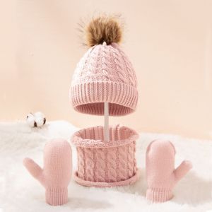 Bonnet D'hiver En Polaire Double Couche Pour Femme Avec Une Doublure En Polaire Tricotée Chaude Pour Une Utilisation Quotidienne Par Temps Froid. (Rose) - Neuf