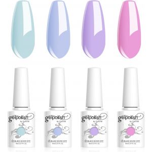 4 Couleurs Vernis Gel Semi-Permanent Transparent Milky White Pink Vernis &Agrave; Ongles Naturelle Rose Blanc Laiteux Transparent Gel&eacute;e De Cristal Soak Off Uv Led 8ml - Neuf