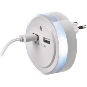 Kalanka-- Veilleuse Avec Sortie Usb - Interrupteur Et Capteur Cr&eacute;pusculaire - Lumi&egrave;re D'orientation Pour Chambre D'enfant, Escalier, Chambre &Agrave; Coucher, Cuisine, Couloir, 0,3 W - Blanc - Neuf