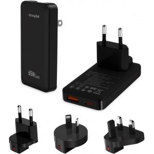 65W USB-C GaN Chargeur, 2-Port, Chargeur Rapide avec PD 3.0 & QC 4.0 Prise Chargeur Type C pour iPhone 16 15 14 13 12 11 Pro Max X XS XR 8 7 6S Plus Mini SE, iPad,Samsung Galaxy (Noir) - Neuf