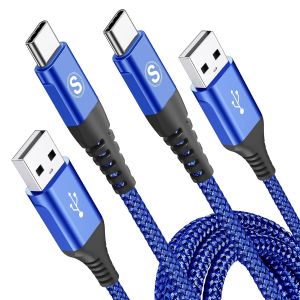 Maxgroup C&acirc;ble Usb C [3m,Lot De 2] Charge Rapide 3a Fil Chargeur Type C Tress&eacute; C&acirc;ble Usb C Pour iPhone 17 16 15 Pro Max,Samsung Galaxy S25/S24/S23 To S8,Sony,Note20,M31,Huawei,Xiaomi,Pixel,[Z438] - Neuf