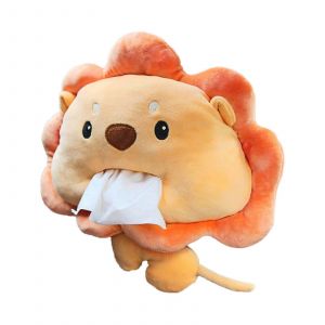 Lion Bo&icirc;te De Mouchoirs Coton Si&egrave;ge D'auto Papier Conteneur Mignon Doux En Peluche Animal Portable Serviette Porte-Serviette Paquet &Eacute;tui De Mouchoir Couverture Jouets En Peluche Poup&eacute;e Pour - Neuf
