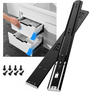 Glissiere pour Tiroir Avec Amortisseur Interrupteur &eacute;lastique Coulisse Tiroir 45kg Capacit&eacute; de Charge Roulement &agrave; Billes 350 400 450 500 550 600 mm Extension Compl&egrave;te,montage lat&eacute;ral 1 paire.[A38] - Neuf