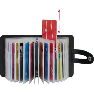 NSIECD-Porte Carte de Cr&eacute;dit Femmes Homme Blocage RFID Portefeuille PU Cuir 40 emplacements (Noir) - Neuf