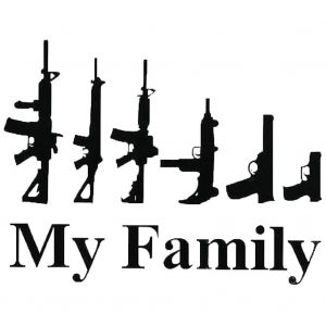 Ma Famille Arme D'assaut R&eacute;fl&eacute;chissant Voiture Camion Carrosserie Fen&ecirc;tre Autocollants Decor_Black - Neuf