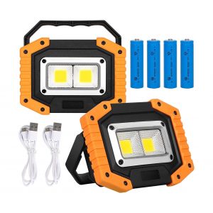 Projecteur de chantier LED rechargeable 30 W 2000 lm - Lot de 2 - Neuf