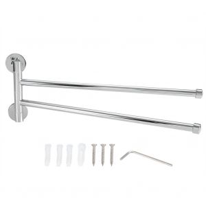 Hjlian Porte-Serviettes Mural Pivotant Pour Salle De Bain (2 Bras) - Neuf