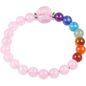 Kal-Élastique Reiki 7 Chakras Bracelet En Pierre Cristal, Rondes Bouddhistes Perles D'energie Protection Bracelet Pour Femme Et Homme Avec Arbre De Vie 7 - Neuf