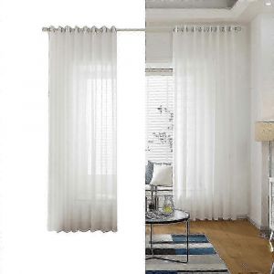 Rideau En Voile L&eacute;ger Avec Tringle &Agrave; Anneaux - Neuf