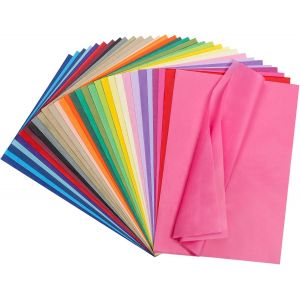500 Feuilles Papier De Soie Color&eacute;,30 Couleurs Papier Emballage Colis 21x29cm Papier D'emballage Cadeau Pour Pompons Bouquetr Vetement Filler Fleurs En Papier Diy Papier Cadea - Neuf