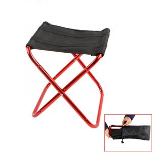 Petit Tabouret Pliant Portable (Rouge), Chaise Pliante Ultra-Légère, Petite Chaise De Camping En Aluminium, Adaptée Au Voyage, À La Randonnée, À La Pêche, Au Barbecue - Neuf