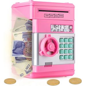 Tirelire en forme de cochon pour les Enfants, Blanc Mini Tirelire en forme de cochon, un guichet automatique, Coffre-fort Électronique pour les Enfants Tirelire, Tirelire en forme de cochon - Neuf