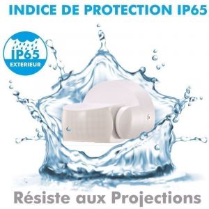 Détecteur de mouvement mural IR + télécommande IP65 Blanc - Neuf