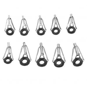 80pcs En Acier Inoxydable 10 Tailles Canne &Agrave; P&ecirc;che Guides Conseils Anneau Oculaire Mer P&ecirc;che Canne Ligne Guide - Neuf