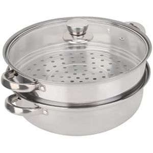 Subzonal-Cuiseur Vapeur Inox 2 Couches, Couscoussier Double Avec Couvercle, 27 X 27 X 19,5 Cm - Neuf