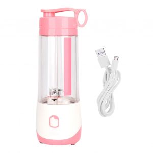 HJLIAN Mixeur extracteur de jus portable rechargeable par USB, 400-420 ml, pour jus et milkshakes (rose) - Neuf