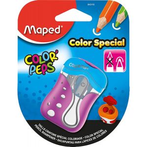 Lbgwp60-Taille-Crayon Colorpeps - 2 Trous - Avec Réservoir Pour Crayons De Couleur - Taille Arrondie - Avec Capot De Protection - Coloris Aléatoire - Neuf