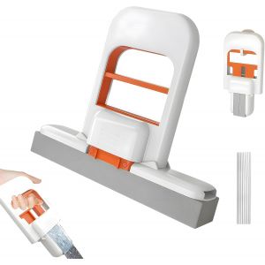 Mini serpill&egrave;re de bureau pliable-Mini serpill&egrave;re de table pliable-&Eacute;ponge-Syst&egrave;me de nettoyage humide et sec-Petite serpill&egrave;re en coton pour salle de bain,cuisine-15 x 13 x 3 cm - Neuf