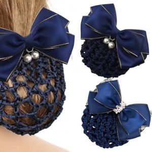 2 Pièces Filets À Cheveux, Chignon Filet À Cheveux, Chignon De Ballet Pour Filles, Chignon À Paillettes, Filets À Cheveux Élastiques Pour Infirmières, Danseuses, Hôtesses De L'air (Bleu) - Neuf