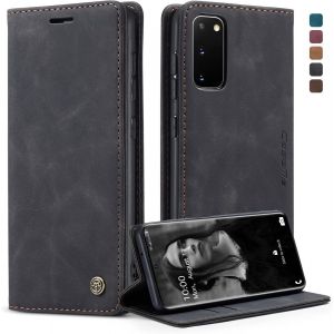 Samsung Galaxy S20 5G Case, Shockproof Premium Pu Leather Card Slots Wallet Pouch Case With Stand Function Flip Case For Samsung Galaxy S20 5G &iquest; Black - Neuf