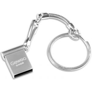 Cl&eacute; USB 64Go 2.0, M&eacute;tal Cl&eacute; USB 64 Giga Mini Clef USB 64GO Imperm&eacute;able USB 2.0 Pen Drive 64GB avec Crochet pour Ordinateur Portable/PC/Tablette etc (Argent) - Neuf