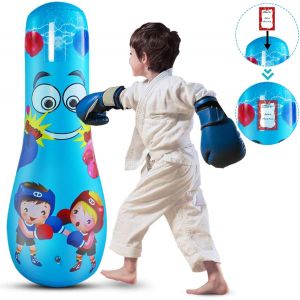 Sac De Frappe Gonflable Pour Enfants De 119,4 Cm, Sac De Frappe Autoportant Pour Exercices &Agrave; La Maison Pour Soulager Le Stress - Neuf
