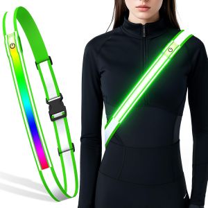 Acdsgd-Ceinture De Course R&eacute;fl&eacute;chissante Led, 5 Couleurs 3 Modes D'&eacute;clairage Rechargeable Led Ceinture De S&eacute;curit&eacute; R&eacute;fl&eacute;chissante Pour La Course, Le V&eacute;lo - Neuf