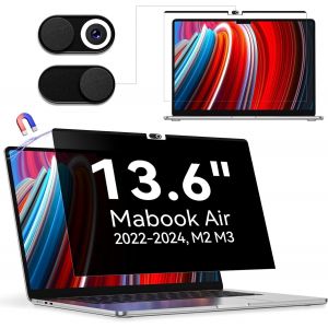 Magn&eacute;tique Filtre de Confidentialit&eacute; Premium pour Macbook Air 13.6 Pouces (2025-2022,M4/M3/M2), Amovible Protection &eacute;cran pour Mac Air 13 M3 2024, Filtre Anti Espion Anti-Lumi&egrave;re Bleu - Neuf