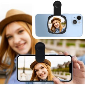 Miroir Selfie pour t&eacute;l&eacute;phone - Voyez Comment Vous &ecirc;tes dans la cam&eacute;ra arri&egrave;re - pour des Photos Haute d&eacute;finition (Noir) - Neuf