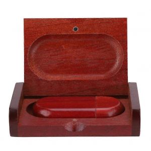 Ovale Bois de Palissandre USB 2.0 Cl&eacute; USB 2.0 P&eacute;riph&eacute;rique de stockage avec bo&icirc;te U-disk 64GB - Neuf