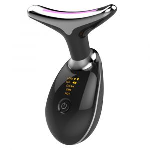 Appareil De Massage Ems Pour Le Visage Et Le Cou, Pour Un Effet Liftant Et Anti-Rides - Noir - Neuf