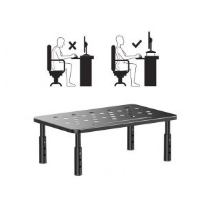Support de bureau r&eacute;glable en hauteur pour &eacute;cran et ordinateur portable, noir - Neuf