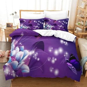 Housse De Couette Motif Imprim&iquest;&iquest; Butterfly D ,En Parure De Lit Avec Housse De Couette Et Taies D'oreiller,Fermeture &iquest;&iquest;Clair,Doux Microfibre Hypoallerg&iquest;&iquest;Niqueking&pound;&iquest;Xcm&pound;&copy; - Neuf