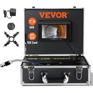 MEVRONISSHOP-Cam&eacute;ra Inspection Canalisation 20 m Endoscope d'&Eacute;cran 7'' avec Enregistreur DVR &Eacute;tanche IP68 12 LED R&eacute;glables Carte SD 16 Go pour Conduit Tuyaux &Eacute;gout Maison &Eacute;vacuation des Eaux Us&eacute;e Plo - Neuf