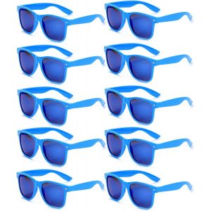 Kalanka-Lot De Lunettes De Soleil Couleur Pour Femmes Hommes Lunettes De Soleil Miroir Lunettes Fluo Fantaisie Pack De Fete(10 Pack Bleu) - Neuf