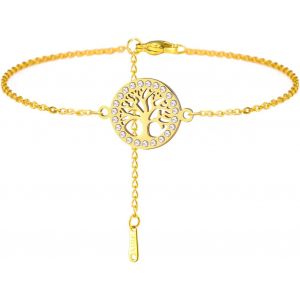 Kalsw-Bracelet Arbre De Vie Pour Femmes Bracelet Arbre De La Famille Bracelet Corde Bracelet Corde Tress&eacute; Fait &Agrave; La Main Bracelet R&eacute;glable Bijoux D&eacute;licats - Neuf