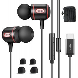 LORANKA-&Eacute;couteurs Filaire USB C/Type C Intra-Auriculaires avec Micro et Contr&ocirc;le du Volume, Compatibles avec Samsung S25/S24 Ultra/Flip 6, iPhone 15/16 Pro Max, Google Pixel 9, Xiaomi, Huawei, iPad - Neuf