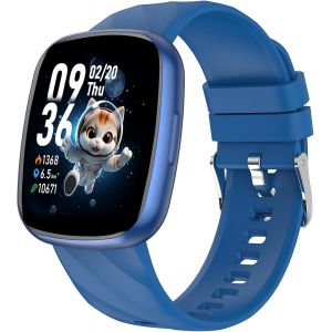 Fitness Tracker Montre Enfant Connectée Ou Non Connectée, Montre Intelligente Avec 100+ Modes De Sport, Podomètre, Moniteur De Sommeil, 1.75"" Smartwatch, Cadeau Ado Garçon Fille 5-16 Ans Bleu - Neuf